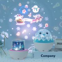 Lampe de table LED avec télécommande, projecteur musical et lumière nocturne 360° étoilée pour chambre d'enfant et de bébé