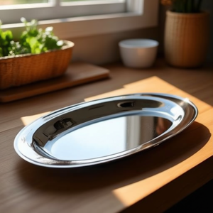 Vassoio ovalado Inox (50cm) Cromo brillante 1100050 - Product Image 3