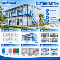VICDOWEX Bâtiment préfabriqué de type K, design contemporain, panneau sandwich épaissi pour grands camps de construction et bureaux