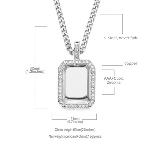 จี้ห้อยคอทรงสี่เหลี่ยมสามมิติสไตล์ฮิปฮอปสุดเทรนดี้ เท่ห์ๆ สำหรับผู้ชายและผู้หญิง ใช้ได้กับเสื้อสเวตเตอร์ - Product Image 3