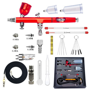 Kit d'aérographe à alimentation par gravité avec buses de 0,2 mm et 0,5 mm, outil de peinture automobile et artistique, avec accessoires - Product Image 2