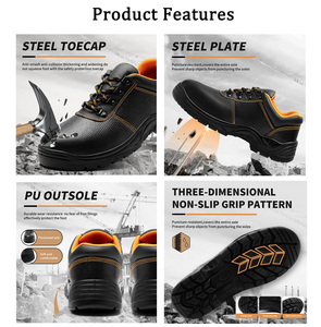 JIANKUN-Chaussures de sécurité S3 SR en acier, anti-écrasement, anti-crevaison, haute qualité, à la mode, bon marché, pour hommes, plaque d'acier pour l'hiver et l'automne - Product Image 4