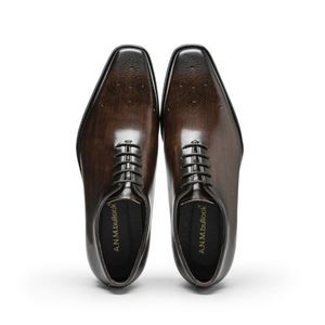 Chaussures Oxford de grande taille de conception italienne en vente en gros. Chaussures habillées décontractées pour hommes avec fonction rehausseur de taille et bout carré - Product Image 1