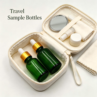 Flacons compte-gouttes en verre vides de 5 ml, 10 ml, 15 ml, 20 ml, vert, bleu, ambre, étanches, rechargeables pour huiles essentielles, cosmétiques