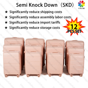 Wholesale 12 Pcs Set PP Luggage Suitcase Bulk Nested Travel Trolley Bags Set for Importers