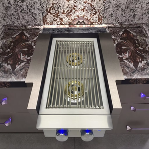 Bếp nướng <span class=keywords><strong>gas</strong></span> ngoài trời hai đầu đốt, bán buôn nhà máy, tích hợp sẵn, 2 bếp, dùng cho tủ bếp - Product Image 1