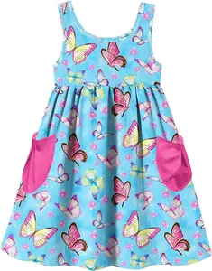2024 New Fashion Aline Dress Swing Comfy Soft Lovely Design Kids Clothes Boutique Latest Milk Silk Dress Girl Dress