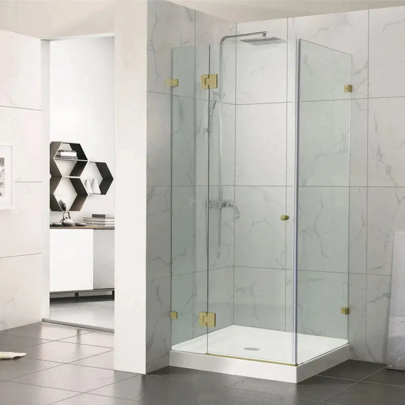 tempered glass pivot hinge shower room 304 stainless steel frame shower cabin matte black diamond shower enclosure bathroom