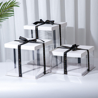 Boîte cadeau pliable en PVC jetable personnalisée avec couvercle en papier pour sushis, sandwichs, pain, emballage alimentaire, impression de logo personnalisée, vente en gros