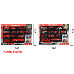 Ensemble <span class=keywords><strong>de</strong></span> 12 véhicules <span class=keywords><strong>de</strong></span> secours incendie miniatures à l'échelle 1:64, camions jouets d'urgence en alliage avec fonction <span class=keywords><strong>de</strong></span> roulement libre, styles variés - Product Image 1