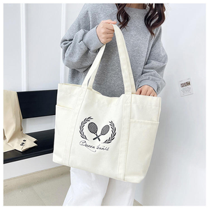 <span class=keywords><strong>Sac</strong></span> fourre-tout en toile de coton 16 oz, grande capacité, robuste, avec fermeture éclair supérieure, personnalisable, écologique et économique, avec poches - Product Image 2