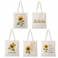Sacs fourre-tout pliables en toile de coton recyclé de 12 oz avec logo couleur personnalisé et imprimé de dessins animés pour les courses