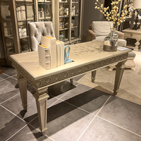 Meubles de bureau commerciaux européens anciens, style français, table d'écriture avec ornement de bureau en bois massif, pré-assemblé