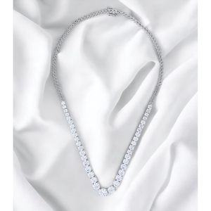 Keeva Jewels สร้อยคอเทนนิส15.00กะรัตเพชรมออิสซาไนต์18นิ้วทำด้วยทองคำ14K สีเหลือง - Product Image 1