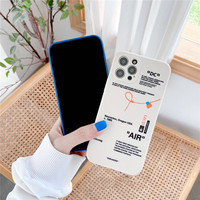 Hot tide – Coque de téléphone pour iPhone 14 13 12 Mini 11 Pro X XR XS MAX 7 8 6 Plus avec étiquette lettre en Silicone