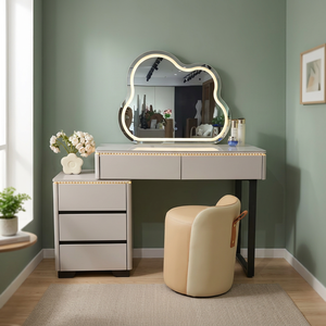 Modern Makeup Vanity Table <b>With</b> <b>Lighted</b> <b>Mirror</b> Storage Desk For Bedroom Furniture <b>with</b> Storage - Product Image 2