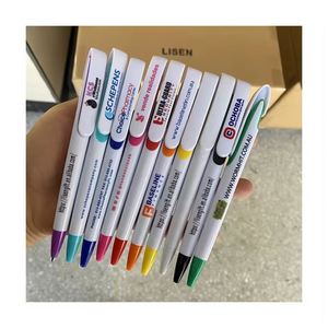 Custom Promotional Branded Plastic Print <b>Pens</b> Sublimation Blank <b>White</b> Stylo Ballpoint Full Color UV Logo Printing - Product Image 4