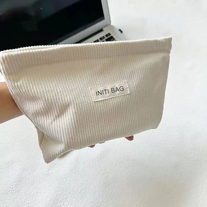 Custom Logo High Quality <b>Corduroy</b> Striped Velvet Makeup Pouch Lightweight Small <b>Corduroy</b> Cosmetic <b>Bag</b> for Travel - Product Image 6