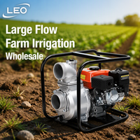 Pompa Air Bensin LEO Factory 4 Inch Aliran Besar 50m³/jam Pompa Portabel untuk Irigasi Pertanian Bersertifikasi GS CE EMC 2006/42/EC