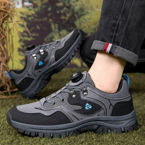 Chaussures de randonnée pour hommes, bout rond, tige synthétique, doublure en maille, semelle extérieure en caoutchouc, imperméables, antidérapantes, respirantes, pour la marche en plein air en automne - Product Image 3