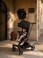 Poussette de jogging compacte noire OEM YOUBEI - Poussette de jogging légère haute performance pour bébés de 0 à 3 ans et usage quotidien urbain