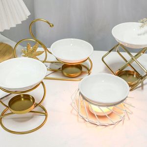 Metal Frame Essential Aroma Oil <b>Candle</b> Burner Ceramic Oil Burner Wax Melt <b>Warmer</b> Delicate Incense Burner - Product Image 2