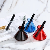 Bouteille vide de diffuseur d'arome d'huile essentielle de luxe de 200ml 7oz de logo personnalisé bouteille de diffuseur de parfum de roseau en verre rouge noir ambré