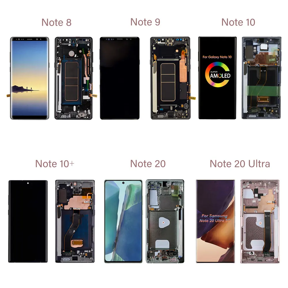 Original LCDs Touch Screen Replacement for Samsung Note 7 8 9 10 20 S 8 9 10 20 21 22 22 ultra with frame