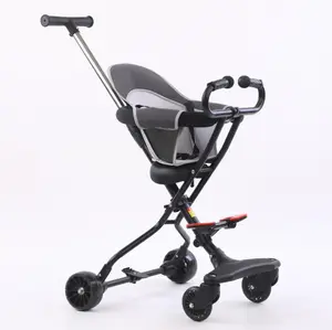 Fabrika ucuz hafif bebek yürüteci arabası, kolay katlanır kompakt bebek bebek arabası arabası/4 PU tekerlekler bebek arabası