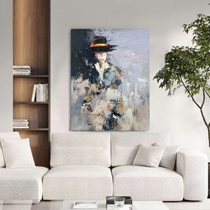 <span class=keywords><strong>Peinture</strong></span> à l'huile sur toile de Figure blanche et noire peinte à la main, <span class=keywords><strong>Portrait</strong></span> masculin abstrait <span class=keywords><strong>moderne</strong></span>, <span class=keywords><strong>peinture</strong></span> murale pour décoration de salon - Product Image 2