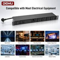 Medidor LCD Digital DEMU 1+1U, PDU de 19 Pulgadas para Montaje en Rack, Protector contra Sobretensiones de 2100J, 12 Tomas de Corriente US de 15A, Regleta de Alimentación para Centro de Datos y Servidores, ETL