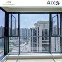 Fenêtre à battant en aluminium triple vitrage à rupture de pont thermique, insonorisée, multi-panneaux, certifiée NFRC Energy Star, sur mesure, pour l'Amérique du Nord