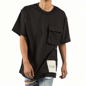 T-shirt de sport pour hommes en polyester de couleur unie avec logo personnalisé t-shirt respirant à séchage rapide pour hommes vente en gros en usine - Product Image 3