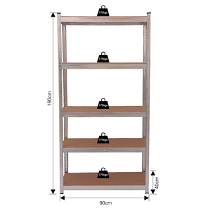 Fonte da fábrica antiferrugem 5-Layer <span class=keywords><strong>Metal</strong></span> <span class=keywords><strong>Warehouse</strong></span> Rack Steel Rivet Prateleiras com capacidade de carga leve para garagens - Product Image 5