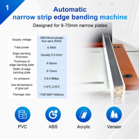 Machine à chantourner automatique compacte pour bandes étroites, spécialisée pour les panneaux fins, avec coupeur intégré