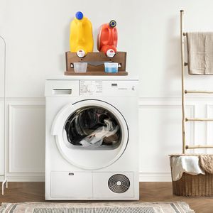 <span class=keywords><strong>Porta</strong></span> Detersivo per Bucato in Legno, Organizzatore Retrò con Ripiano per 2 Bottiglie fino a 35 Libbre, Organizzazione e Stoccaggio - Product Image 6
