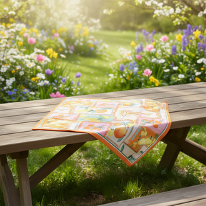 Pañuelo Cuadrado con Estampado de Naranjas y Limones 70x70cm, Poliéster, Accesorio de Moda Primavera-Verano para Mujer - Product Image 2