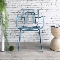 Chaise de salle à manger en fil métallique colorée, chaise moderne, bétoia jardin extérieur, Restaurant, café, style industriel, vintage