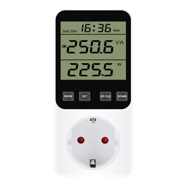 New Power Meter Digital LCD Wattmeter Socket Wattage Kwh Consumption Monitor EU/FR/US/UK/AU/BR Plug Outlet Power Monitor Meter