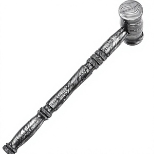 Thewizcrafts Handmade Damascus Steel Nail <b>Hammer</b> Claw <b>Hammer</b> Round Face 18 in Steel <b>Hammer</b> Blacksmith Repair 2lb - Product Image 1