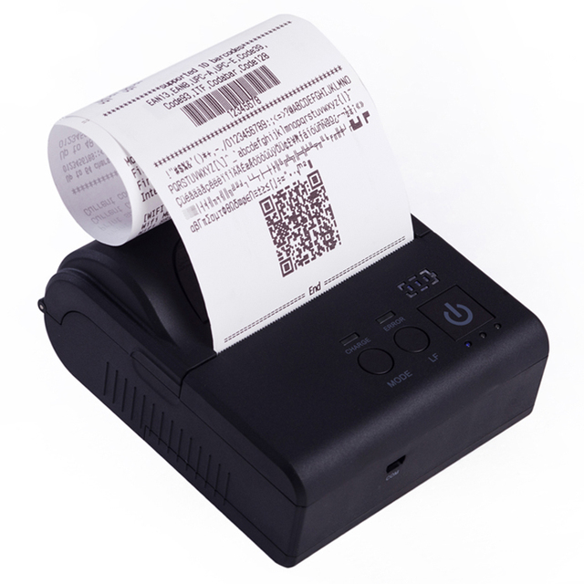 Thermal Receipt Printer ER-80A Portable Wireless 80mm Free Black and White Stock Receipt Printing Blue-tooth V2.0 + USB + RS232