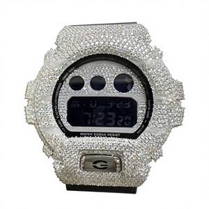 Montre de luxe pour homme en acier inoxydable avec mouvement automatique, sertie de diamants Moissanite VVS, verre saphir, résistance à l'eau 10 bars - Product Image 1