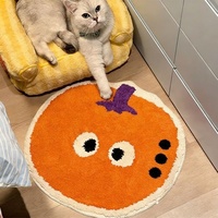 Tapis moderne en peluche tufté à la machine, motif dessin animé et fruits, antidérapant, lavable, personnalisable, pour la décoration intérieure