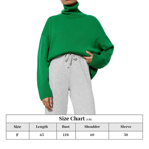 2022 100% Cashmere ถักครึ่งคอเต่าสีทึบเสื้อแขนยาวถัก - Product Image 6