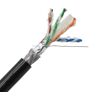 Al aire libre de la jalea de CAT 6 pasar la prueba 1000mbps 23AWG 4 par sólido cobre PE chaqueta SFTP CAT6 <span class=keywords><strong>Cable</strong></span> de red 305m - Product Image 1