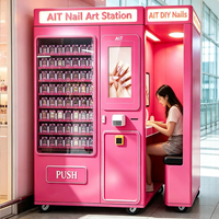 Salon de manucure haut de gamme AIT dans le centre commercial propose une machine de vente automatique sans personnel pour l'impression d'art d'ongles DIY. Salon de manucure.