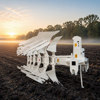 Charrue réversible hydraulique à 5 socs montée sur tracteur, cultivateur agricole