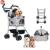 Vente en gros d'usine, poussette pour animaux de compagnie 3 en 1 détachable, poignée réglable, 360° °   Poussette pliable pour chien et chat avec roues pivotantes, logo personnalisé OEM
