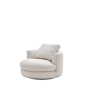 Sofá individual giratorio Circular de estilo italiano, silla de ocio para sala de estar moderna de lujo, silla de rotación perezosa para dormitorio de diseñador - Product Image 3