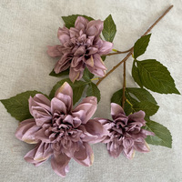 Bunga Dahlia Ungu Buatan Berkualitas Tinggi, Realistis, dari Kain Sutra, Bunga Palsu untuk Properti Fotografi, Dekorasi Rumah, Pernikahan, dan Kantor